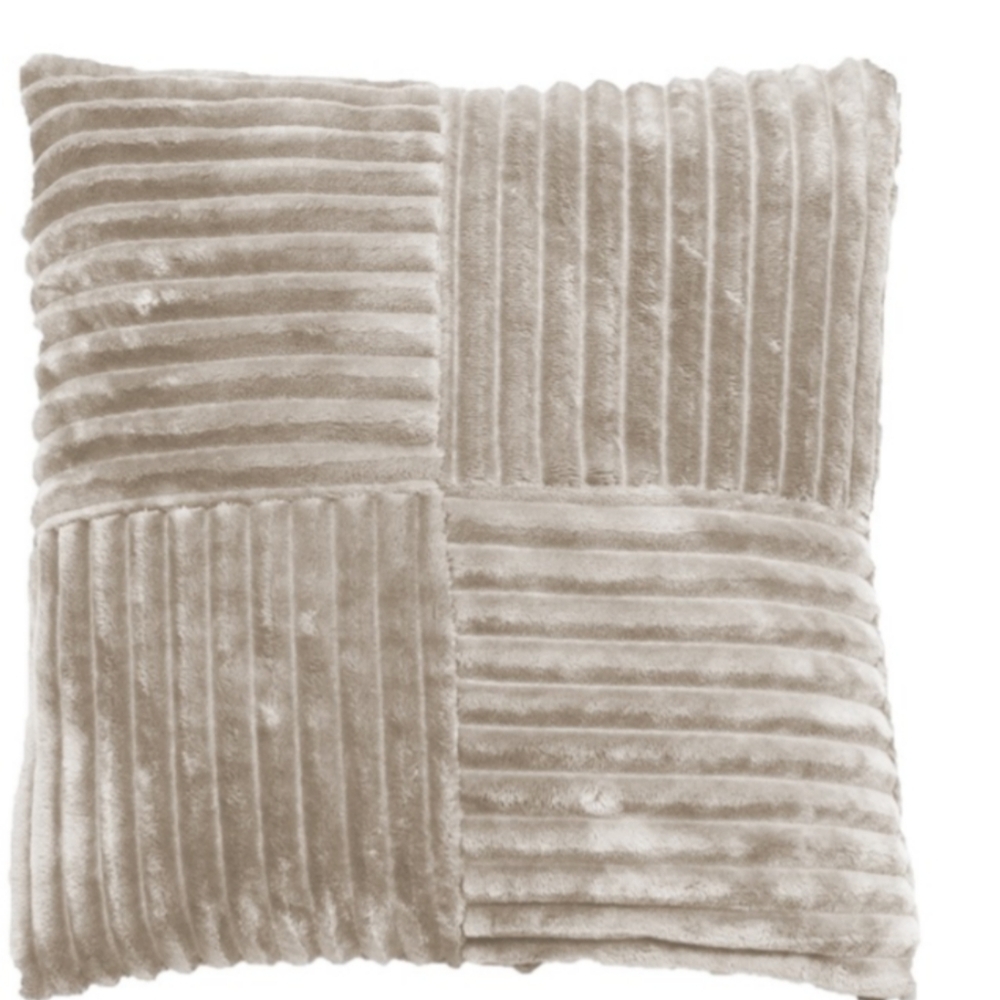 Throw Pillow Cover in Color Sand Soft Ribbed and Velvety 21"× 22"